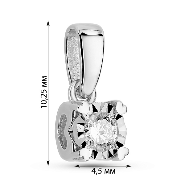 Золотой кулон с бриллиантом (арт. П011730015б) – изображение 2