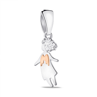 Срібний підвіс Янгол з золотою накладкою (арт. 7203/674пю)