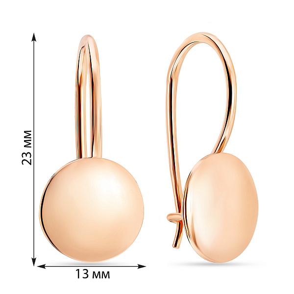 Серьги из красного золота (арт. 105733/3) – изображение 2