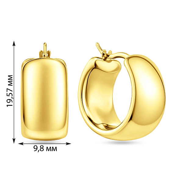 Сережки-кільця з золота Francelli (арт. е104161/15ж) – зображення 3