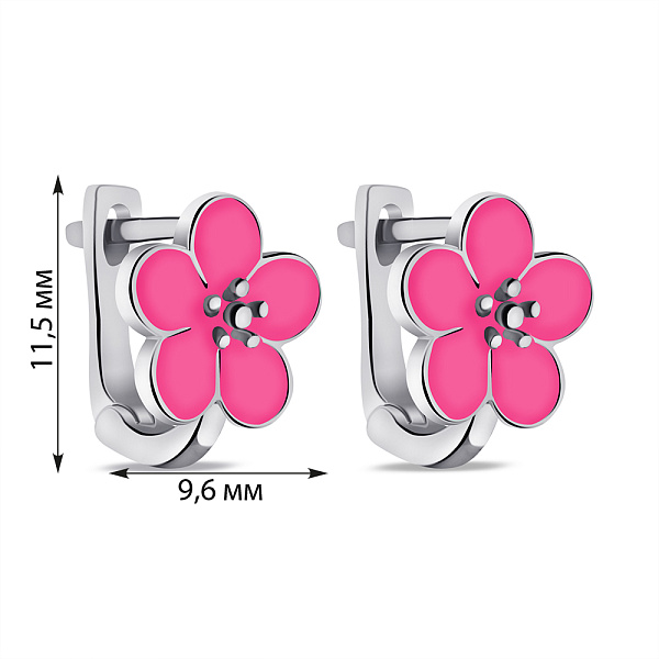 Серебряные детские серьги Цветок (арт. 7502/2197ер) – изображение 2