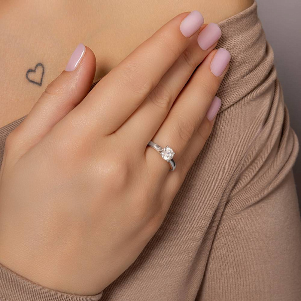 Кольцо из золота с бриллиантом 0,9 карат (арт. К01117909046бк) – изображение 5