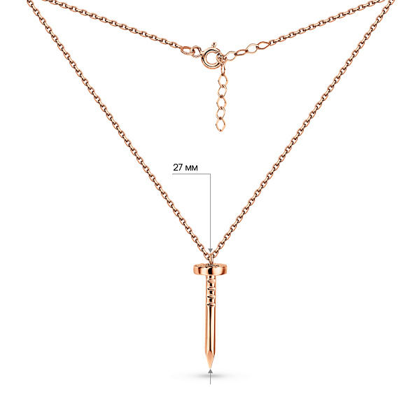 Кольє з червоного золота Цвях (арт. 352371) – зображення 3