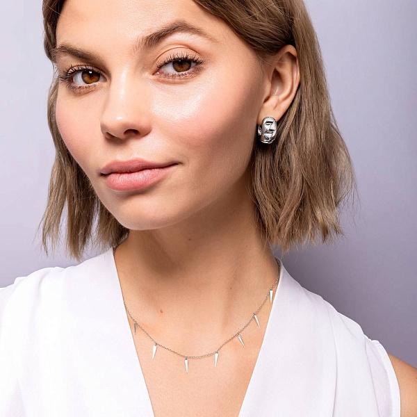 Серьги кольца из белого золота Francelli (арт. е108245/15б) – изображение 3