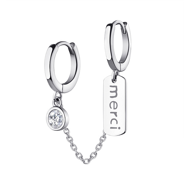 Серьга в одно ухо из серебра с подвесками (арт. 7502/4393/10я) – изображение 1