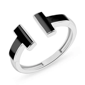 Незамкнена каблучка з золота з емаллю (арт. 155331беч)