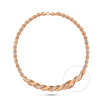 Колье из красного золота с родированием (арт. 370014р)