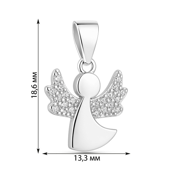 Серебряная подвеска ангел с фианитами (арт. 7503/4789) – изображение 2