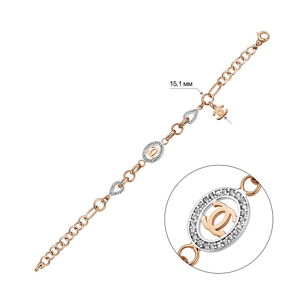 Золотой браслет с подвесками (арт. 325794П1) – изображение 2