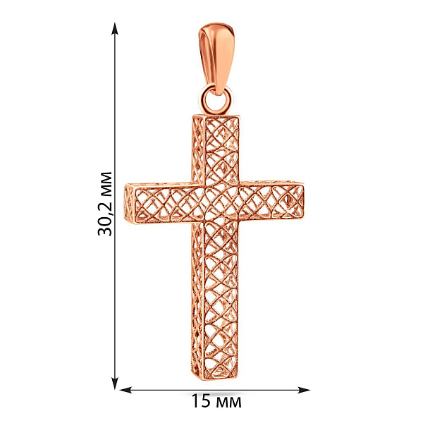 Крестик из красного золота (арт. 440863) – изображение 3