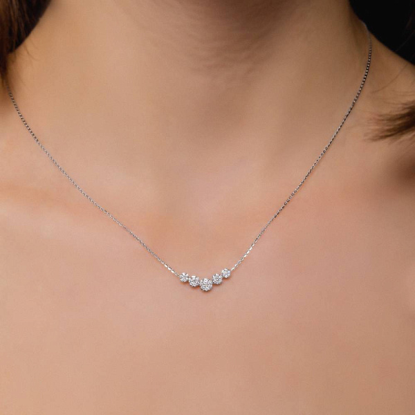 Кольє з білого золота з діамантами (арт. Ц341638020б) – зображення 3