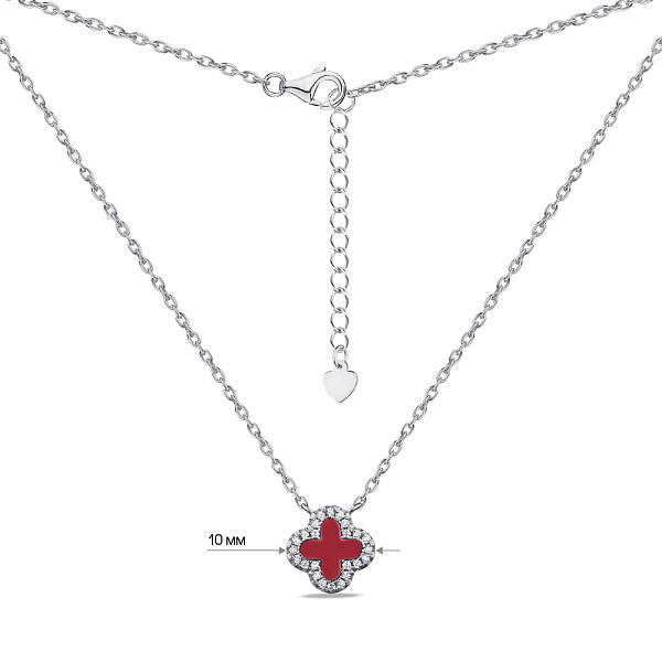 Серебряное колье с ониксом и фианитами (арт. 7507/1955/10ок) – изображение 3