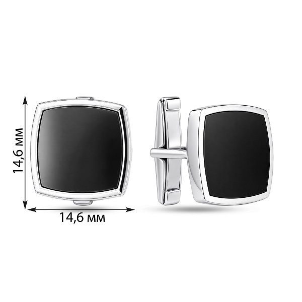 Серебряные запонки с ониксом (арт. 7515/044о) – изображение 2