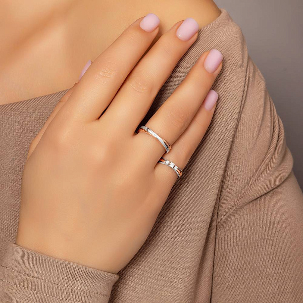 Золота каблучка з діамантами (арт. К011041010) – зображення 2