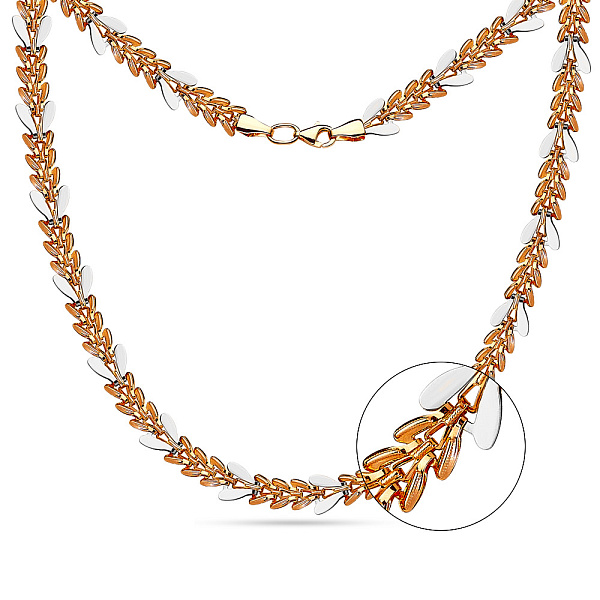 Золоте кольє в червоному і білому кольорі металу (арт. 350396кб) – зображення 1