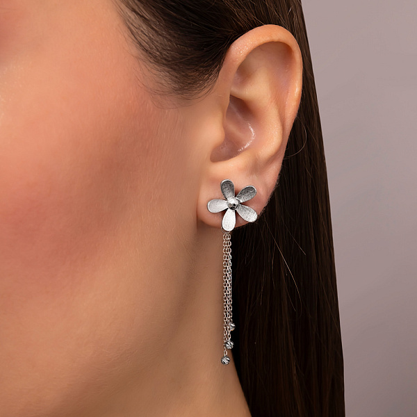 Сережки з білого золота Francelli (арт. 1101133б) – зображення 2