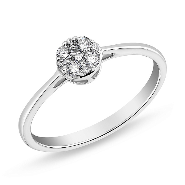 Каблучка золота в білому кольорі металу з діамантами (арт. К341253010б) – зображення 1