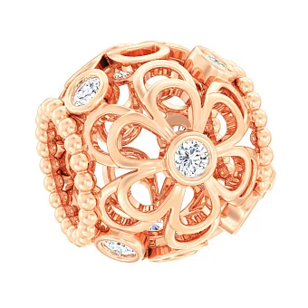 Золотий шарм-намистина «Квітка» (арт. 440390)