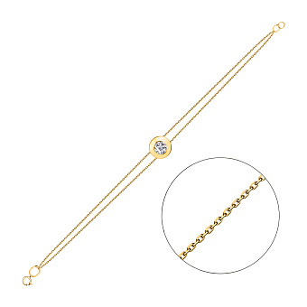 Фото Браслет из желтого золота с фианитом (арт. 323241ж)