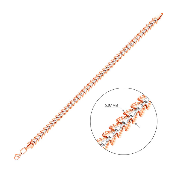 Золотий браслет з родіюванням (арт. 321081р) – зображення 2
