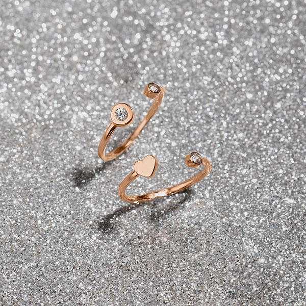 Незамкнутое кольцо из красного золота с сердечком (арт. 155559) – изображение 2