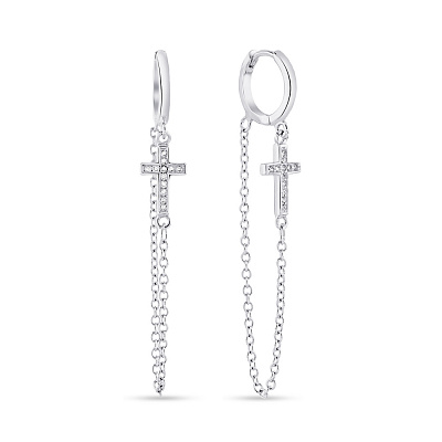 Довгі сережки зі срібла з підвіскою Trendy Style (арт. 7502/4573)