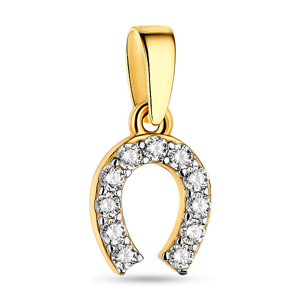 Золотая подвеска «Подкова» с фианитами (арт. 440264ж) – изображение 1