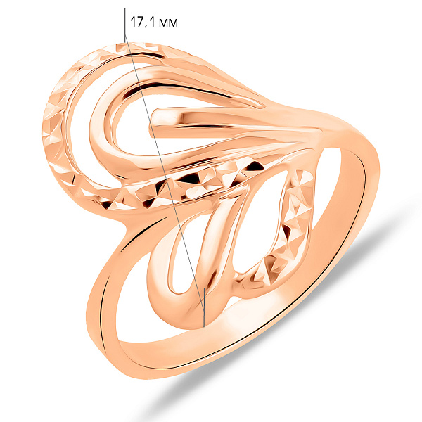 Золота каблучка з алмазною насічкою (арт. 156015) – зображення 3