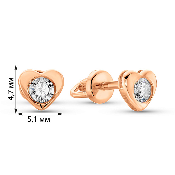 Золоті сережки пусети Серце (арт. 2106851101) – зображення 2