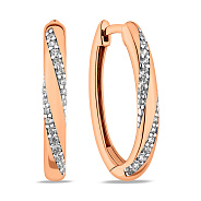 Золоті сережки-кільця з фіанітами (арт. 110331)