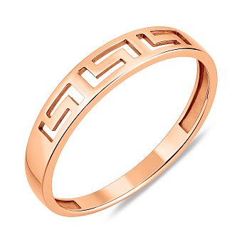 Фото Кольцо Олимпия из красного золота без камней (арт. 140910)