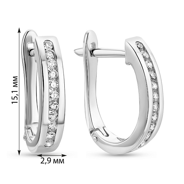 Золотые серьги с бриллиантами  (арт. 2191502202) – изображение 3