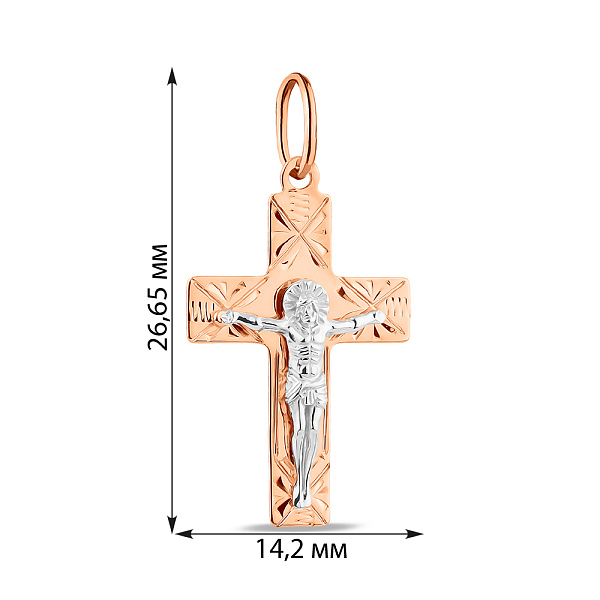 Золотий хрестик з розп'яттям (арт. 511111н) – зображення 2