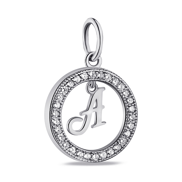 Кулон из серебра Буква А с фианитами (арт. 7503/П2Ф/1188) – изображение 1