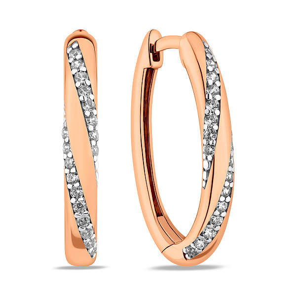 Золоті сережки-кільця з фіанітами (арт. 110331) – зображення 1