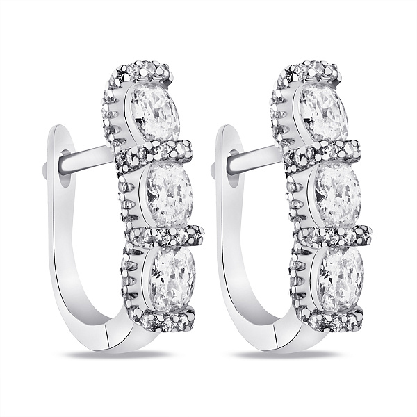 Серебряные серьги с фианитами (арт. 7502/4957) – изображение 1