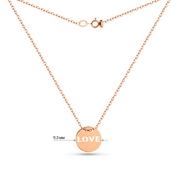 Золотое колье Love без камней (арт. 360204) – изображение 3