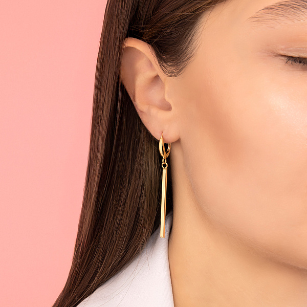 Длинные серьги из желтого золота (арт. 1091629ж) – изображение 2