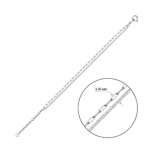 Двойной браслет из серебра без камней Trendy Style (арт. 7509/3530) – изображение 2