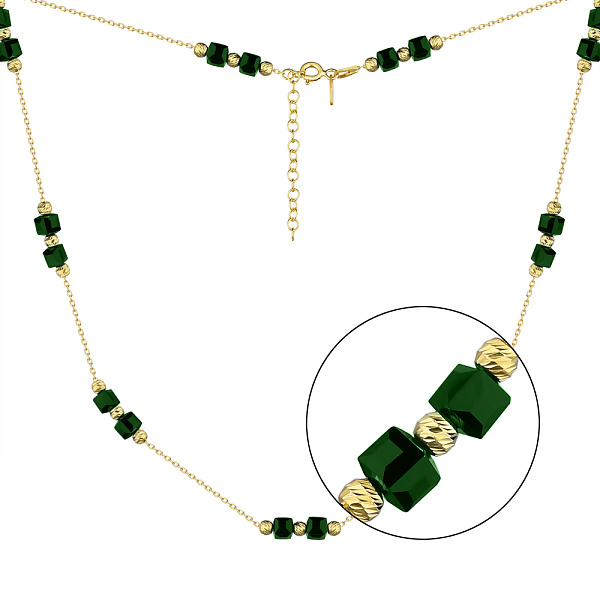 Серебряное колье с желтым родированием и ониксом (арт. 7507/1759жоз) – изображение 1