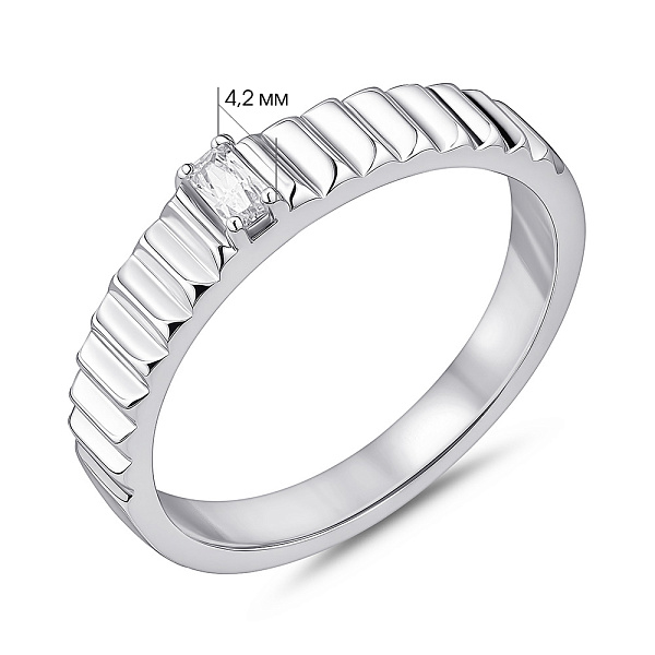 Серебряное кольцо с одним фианитом (арт. 7501/8312) – изображение 2
