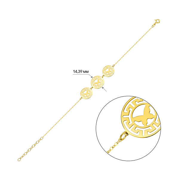 Браслет из желтого золота Олимпия (арт. 326954ж) – изображение 4