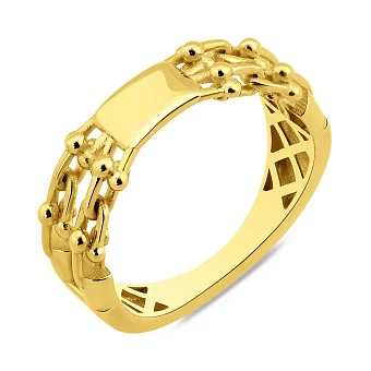 Каблучка з жовтого золота без каміння (арт. 156607ж)