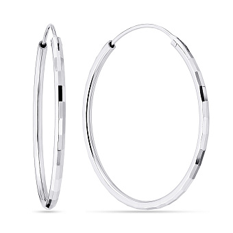 Серьги-кольца из серебра с алмазной гранью (арт. 7502/2425/30)