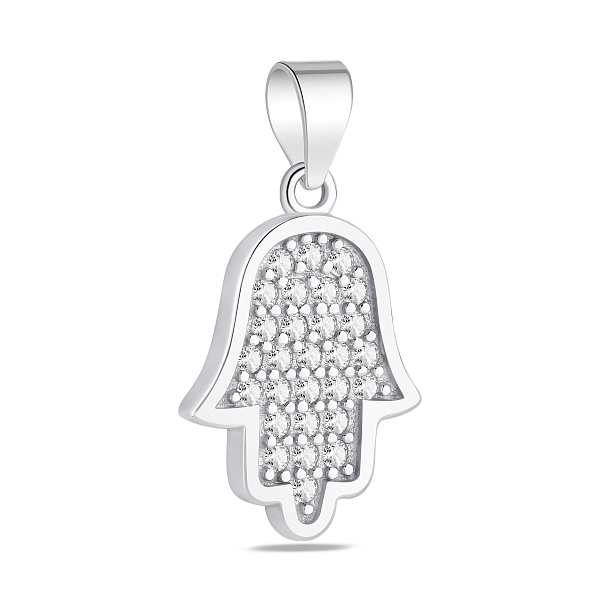 Серебряная подвеска Хамса с фианитами (арт. 7503/4591) – изображение 1