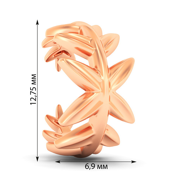 Одиночная серьга каффа из красного золота  (арт. 1101008Я) – изображение 6
