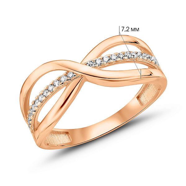 Золотое кольцо с фианитами (арт. 156157) – изображение 4