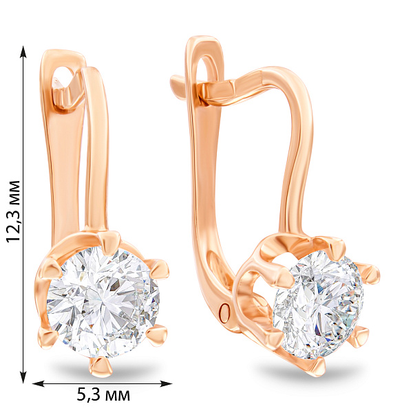 Сережки для дітей з золота з фіанітами (арт. 100343) – зображення 2