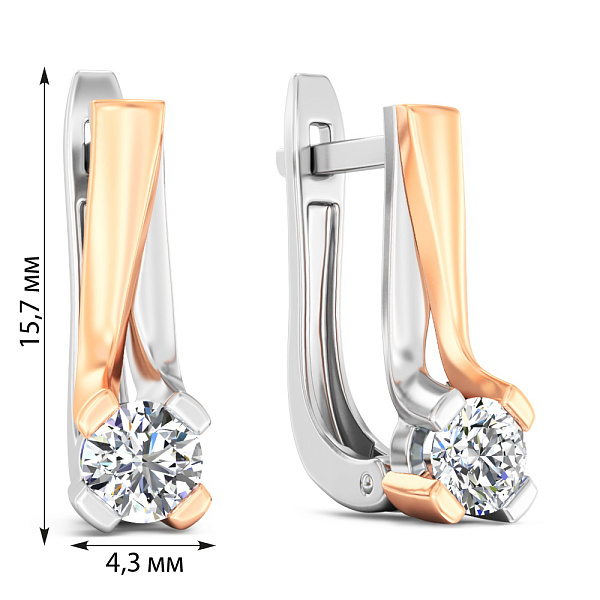 Золотые серьги с бриллиантами (арт. С011118040бк) – изображение 2