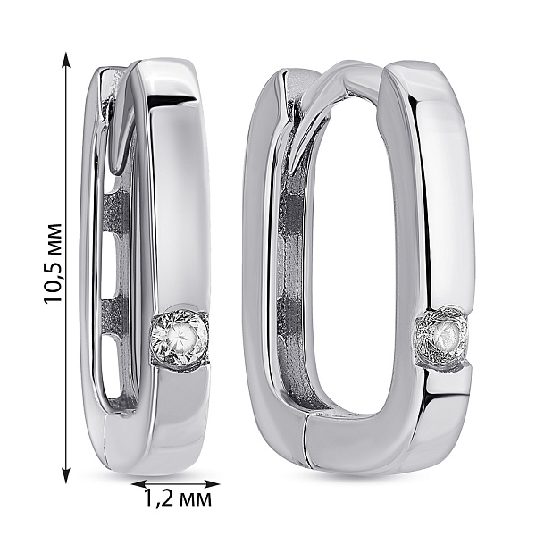 Срібні сережки з фіанітами (арт. 7502/9908/10) – зображення 2